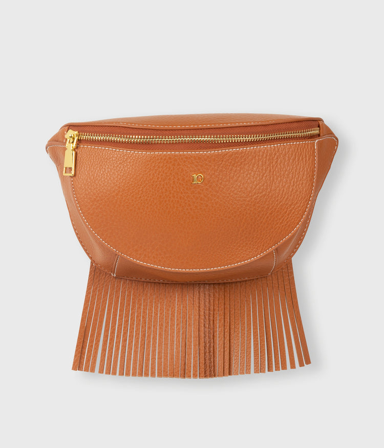 bumbag fringe | saddle brown