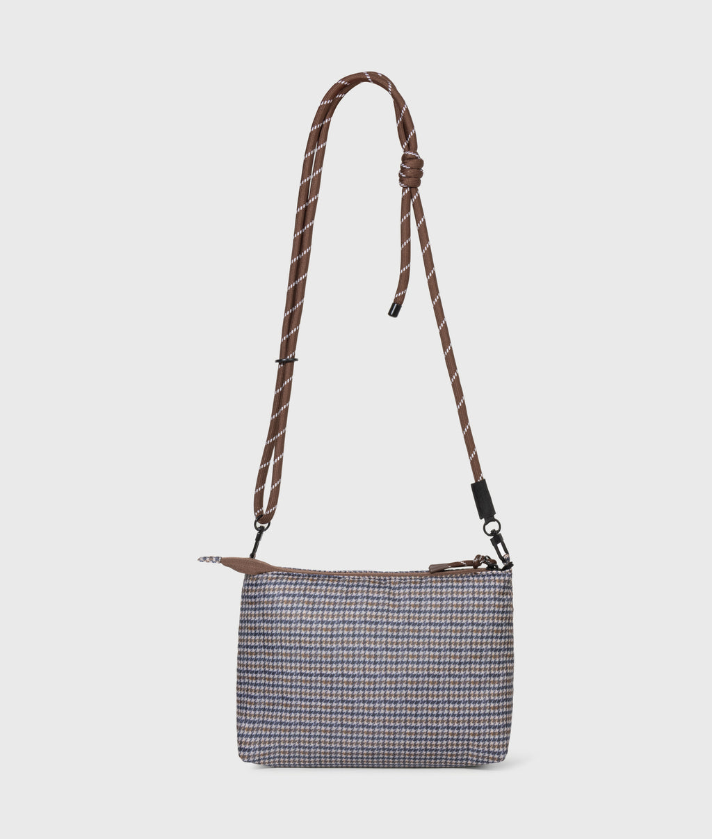 padded mini pouch check | champagne
