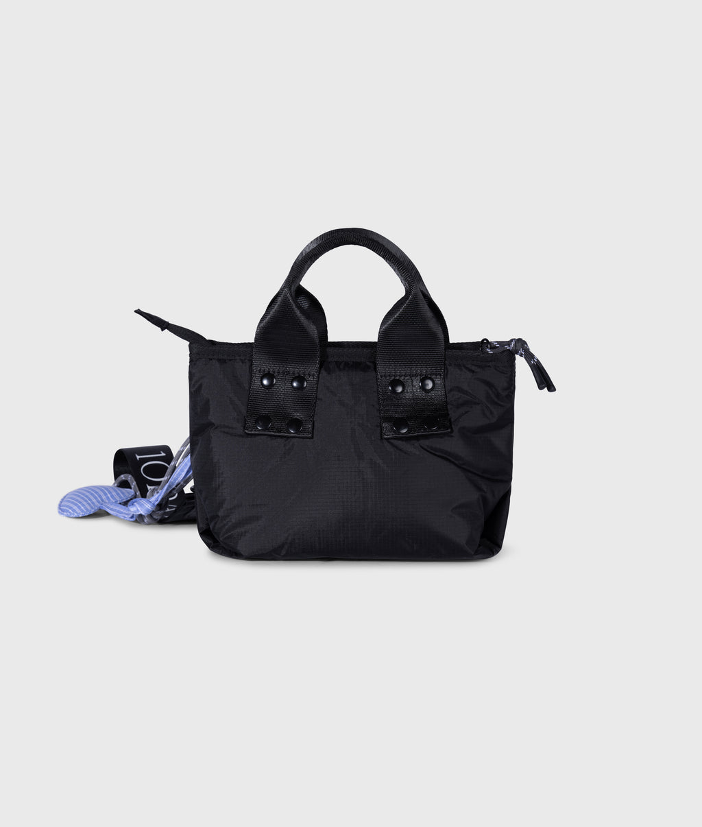 kleine gewatterde shopper | black