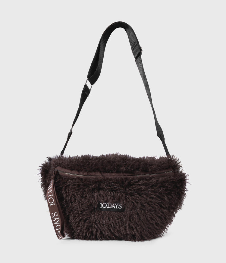 hairy cross body bag | deep wine
