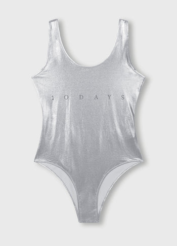 shiny bathing suit | silver
