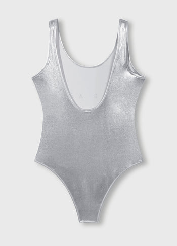 shiny bathing suit | silver