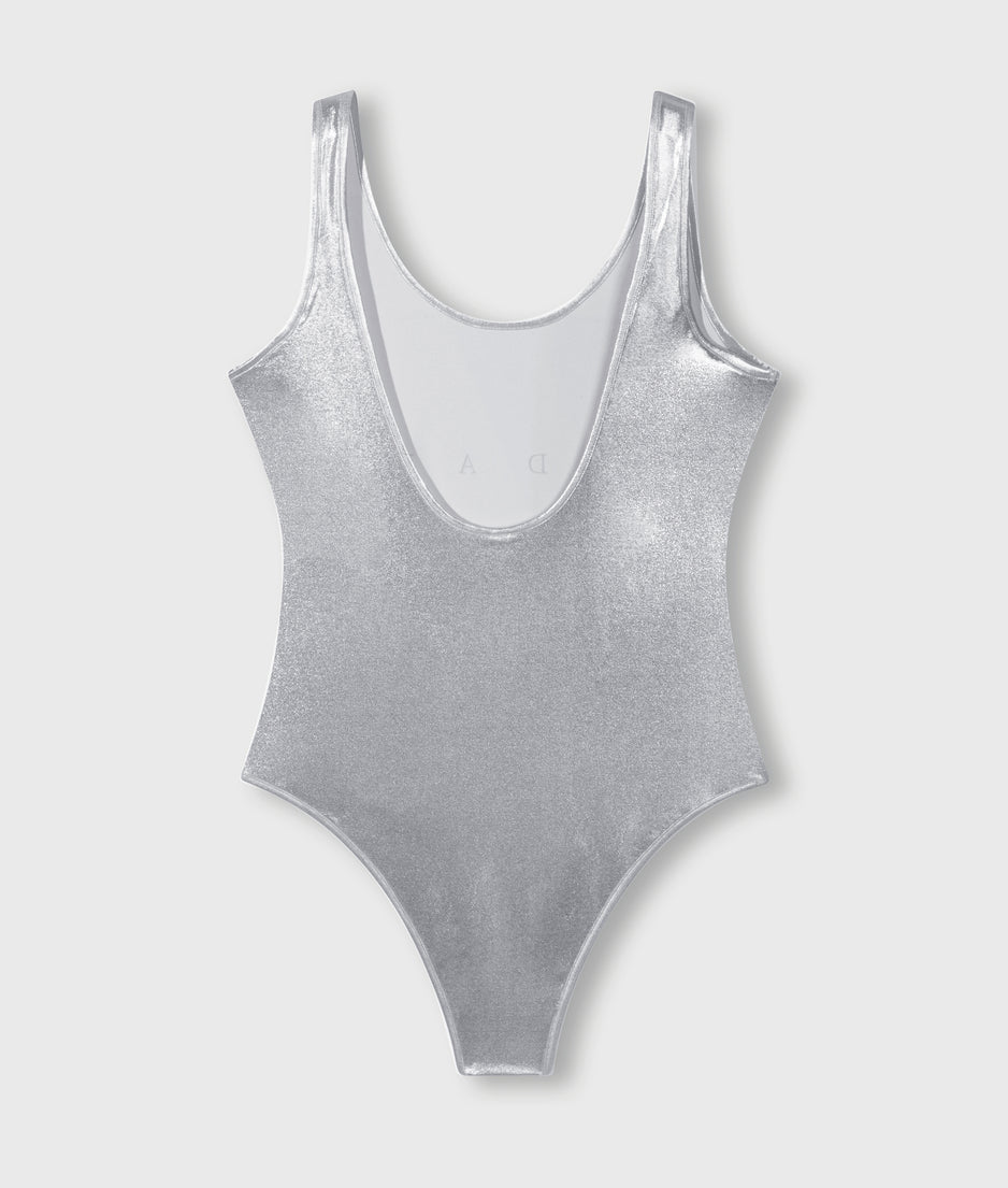 shiny bathing suit | silver
