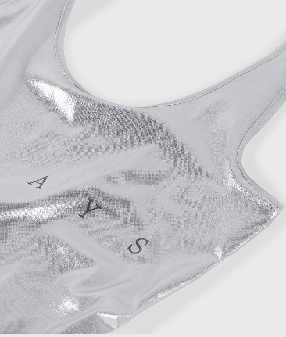 shiny bathing suit | silver