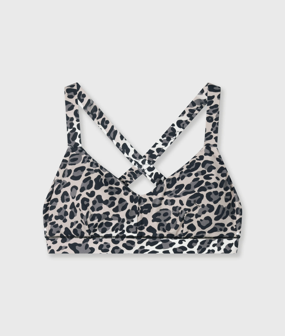 sporty bra leopard | ecru