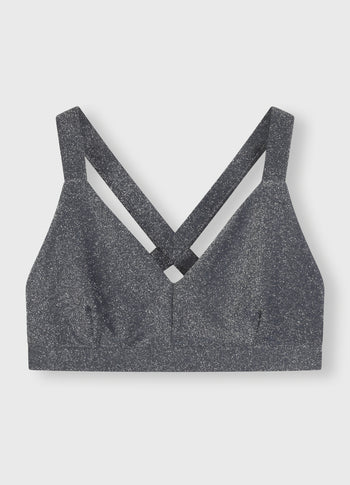 sporty bra glitter | black