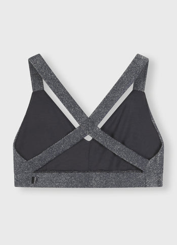 sporty bra glitter | black