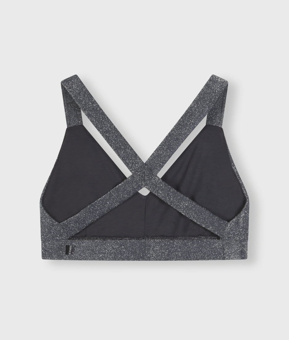 sporty bra glitter | black