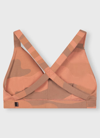 sporty bra camo | saddle brown