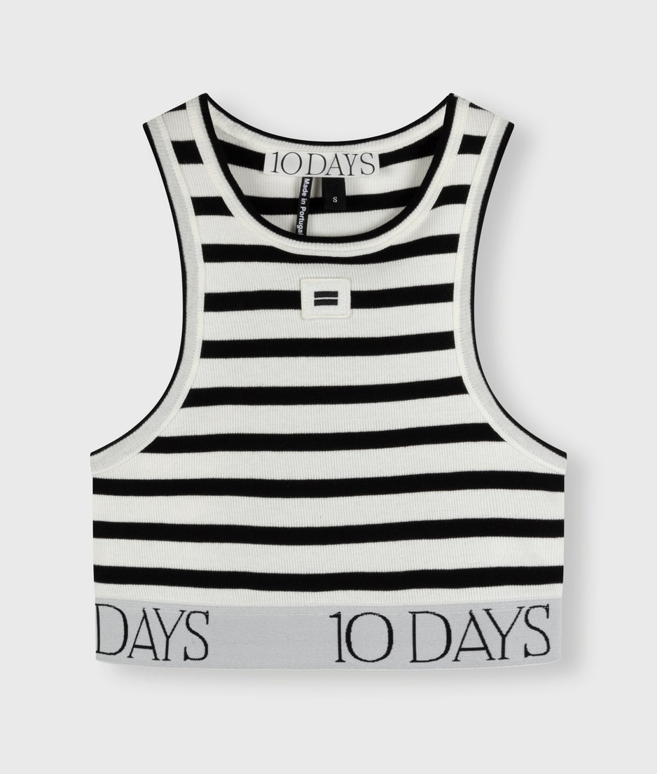 top rib stripe | ecru/black