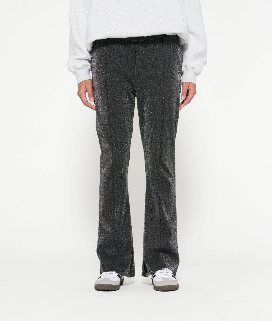 flared pants glitter | black