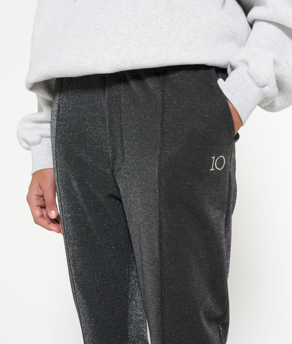 flared pants glitter | black
