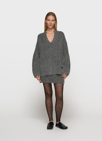 mini hairy knit skirt | antra melee
