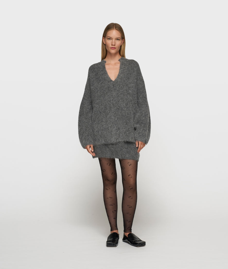 mini hairy knit skirt | antra melee