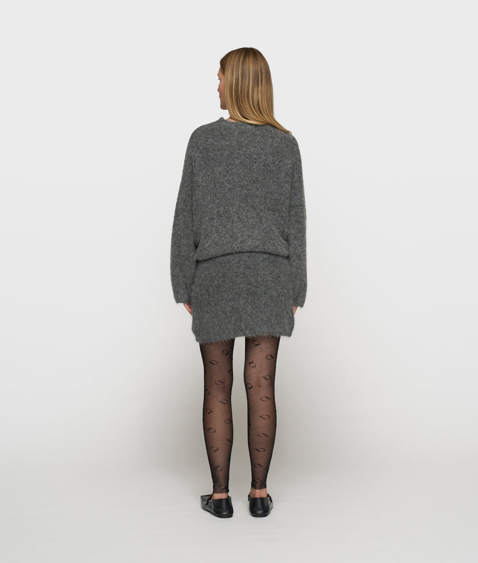 mini hairy knit skirt | antra melee