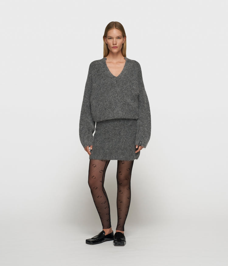 mini hairy knit skirt | antra melee