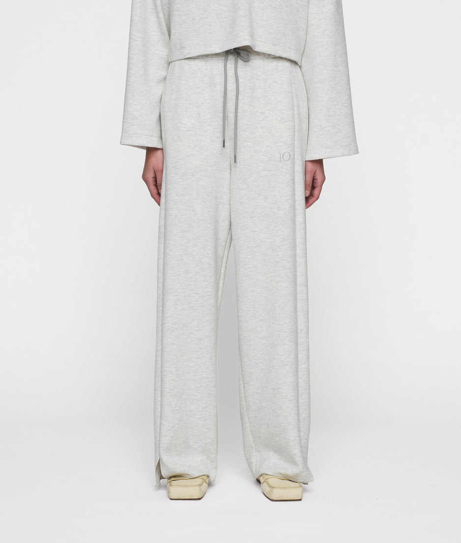 soft scuba pants | white grey melee