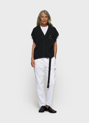 soft v-neck knit gilet | antra melee