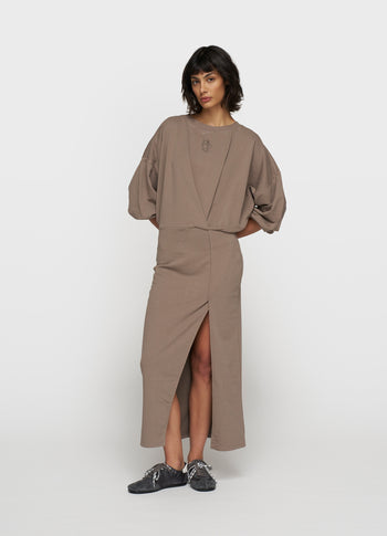 maxi gathering dress | moonrock