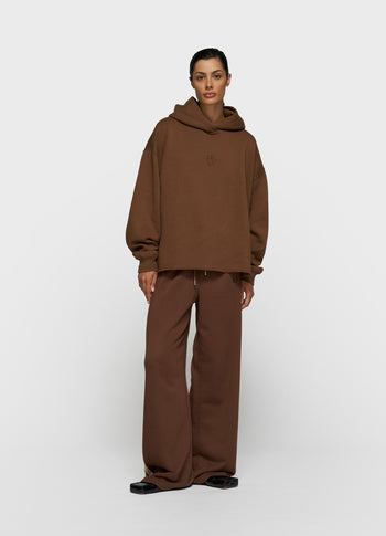 statement hoodie | dark truffle