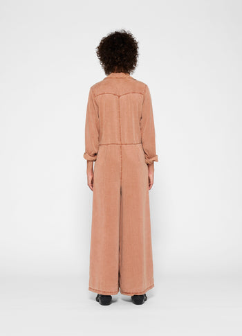 worker jumpsuit | saddle brown