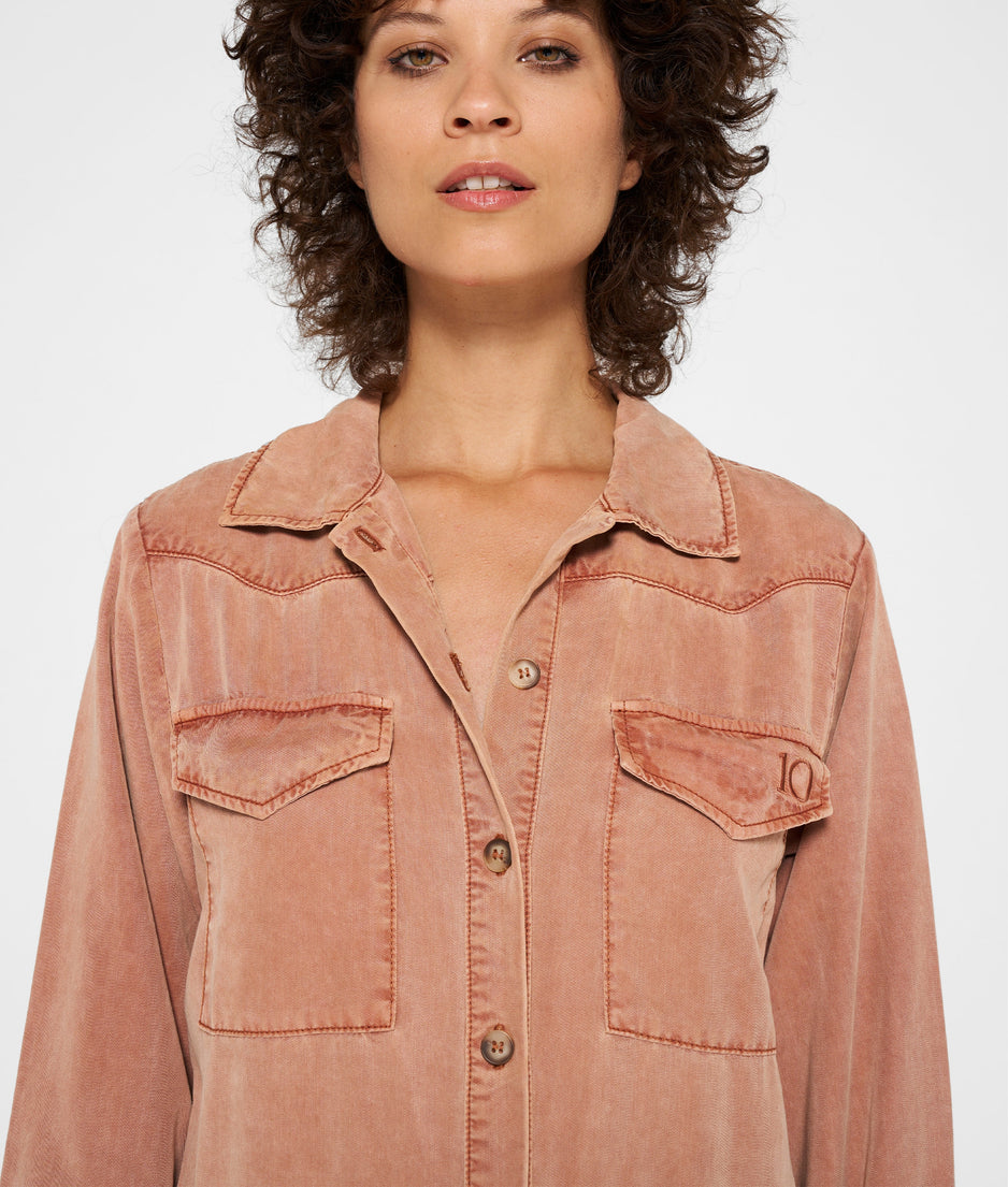 worker jumpsuit | saddle brown