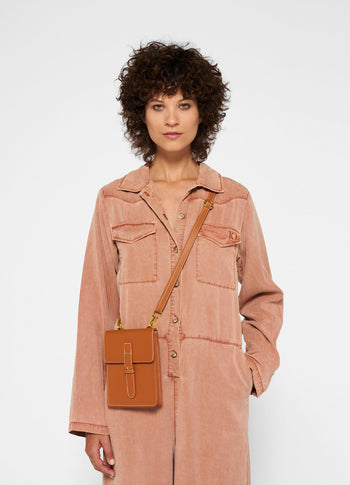cross body pouch | saddle brown