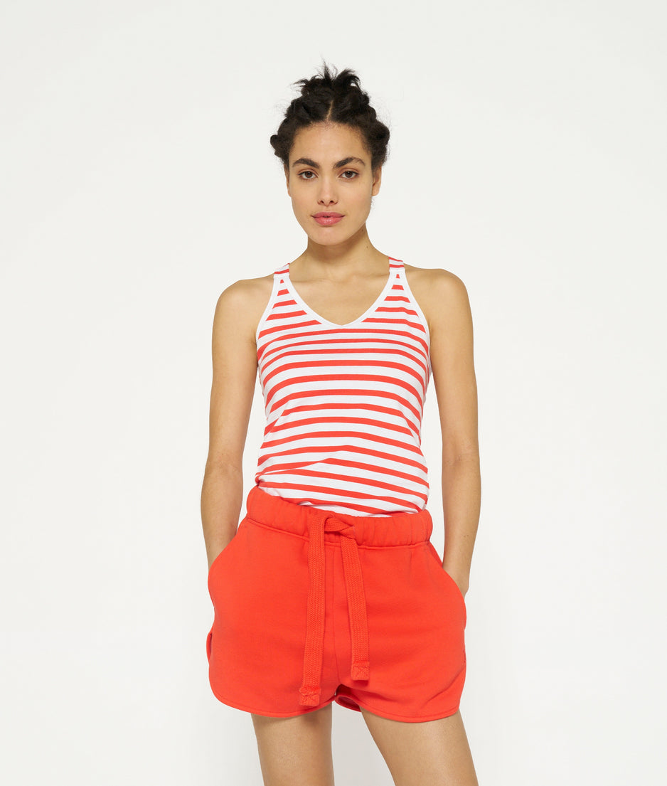 wrapper stripes | white/poppy red