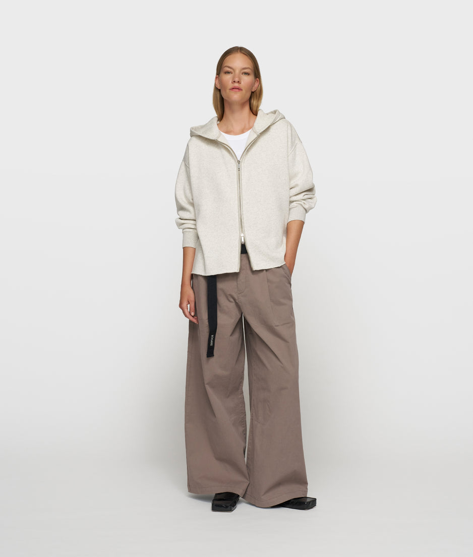 statement zip hoodie | soft white melee