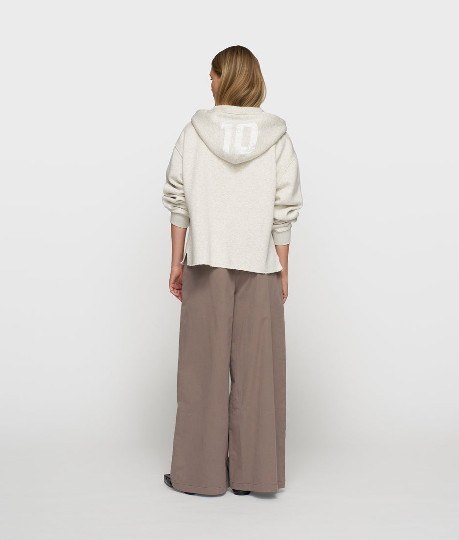 statement zip hoodie | soft white melee
