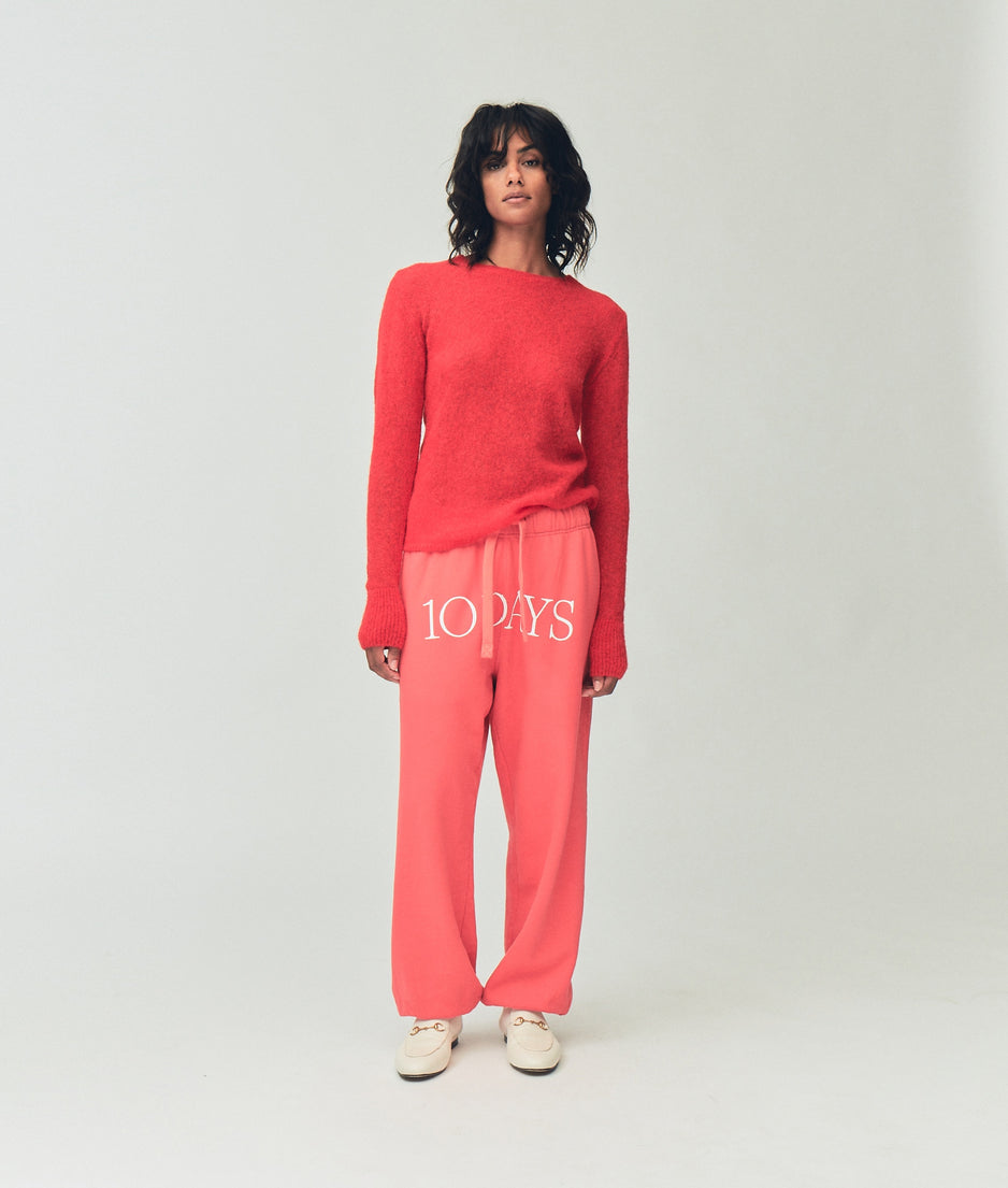 tee thin knit | coral red