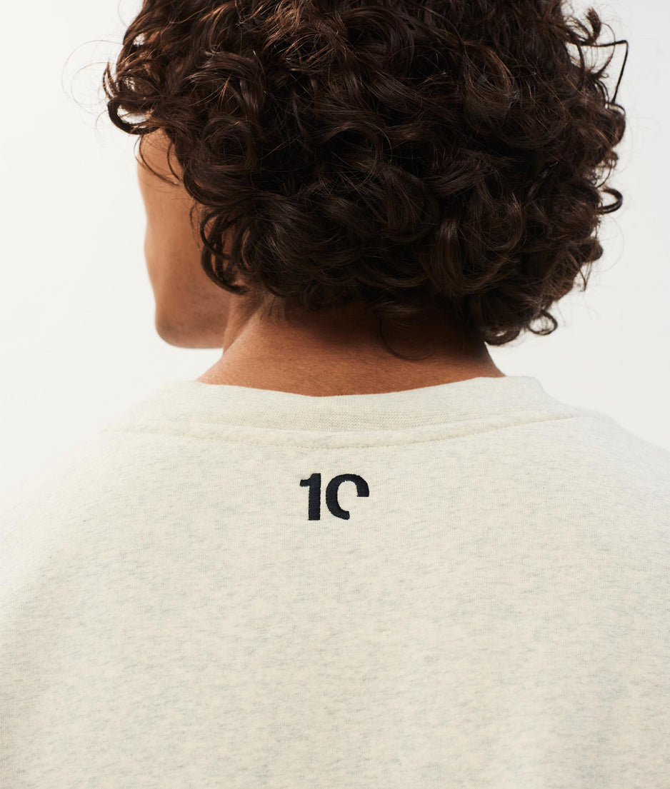 Human fleece sweater | soft white melee