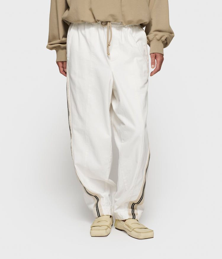 wide tapered pants twill | ecru