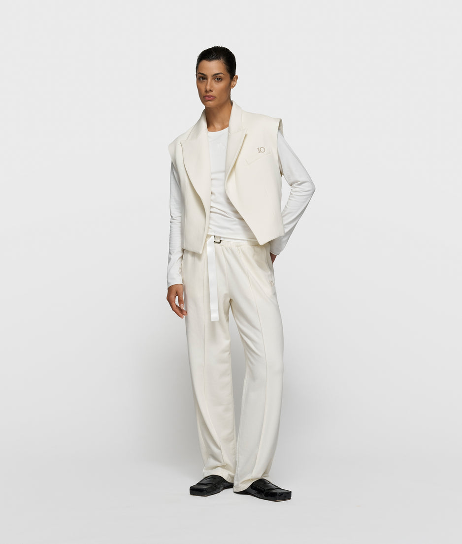 sleeveless blazer | pearl