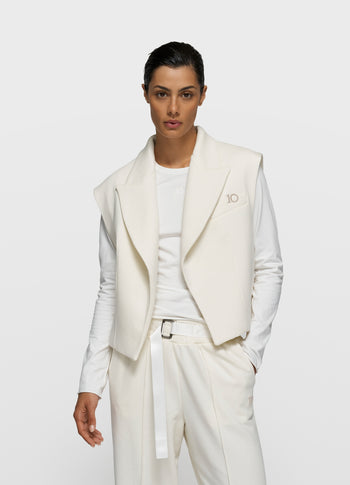 sleeveless blazer | pearl