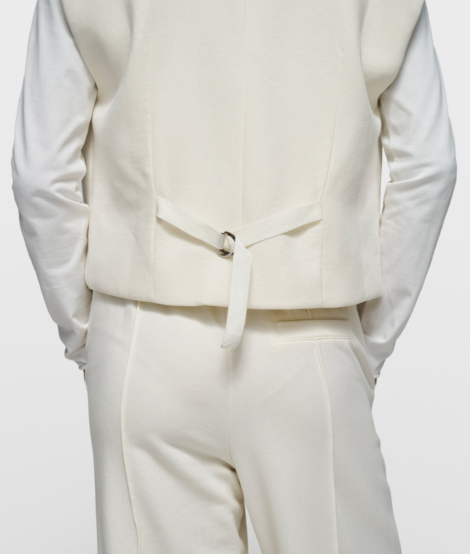 sleeveless blazer | pearl