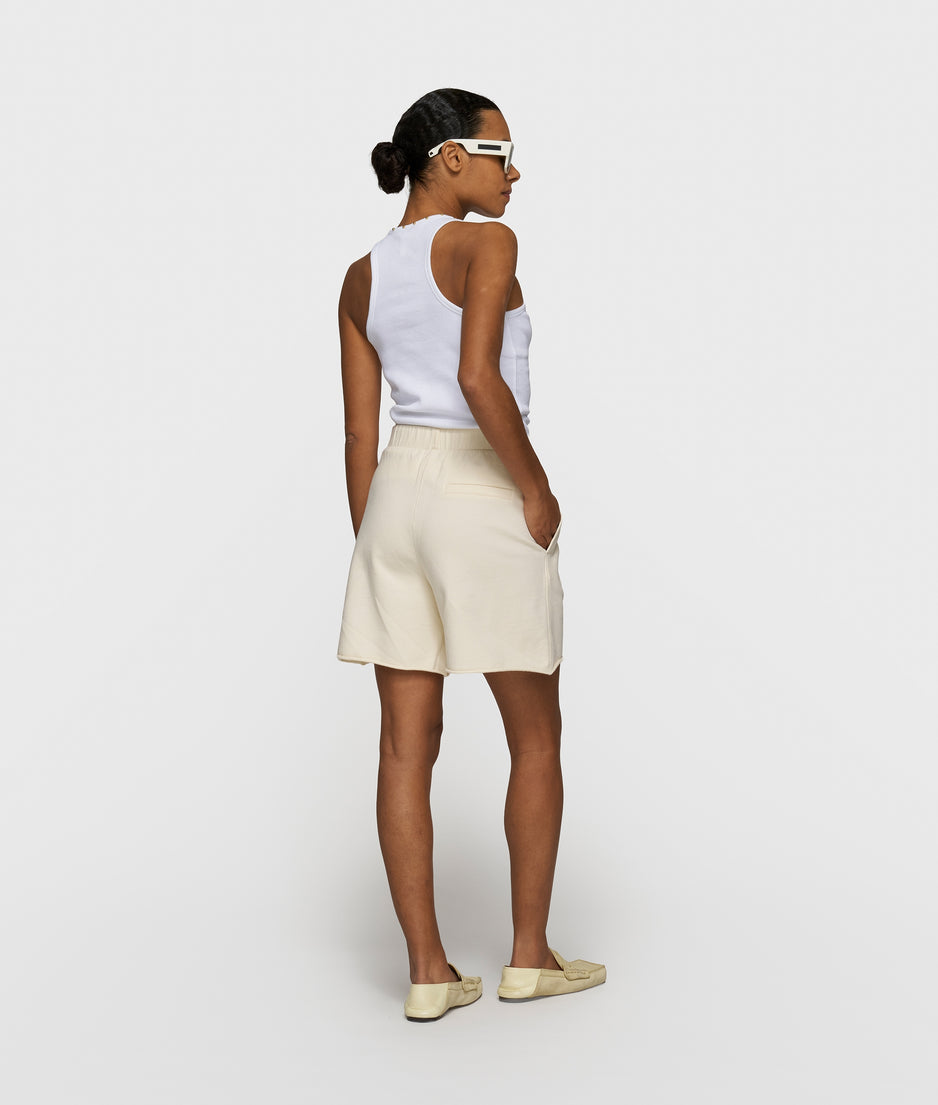 tank top rib pearls | white