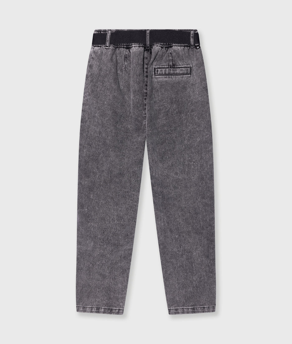 THE BELTED PANTS WASHED | black