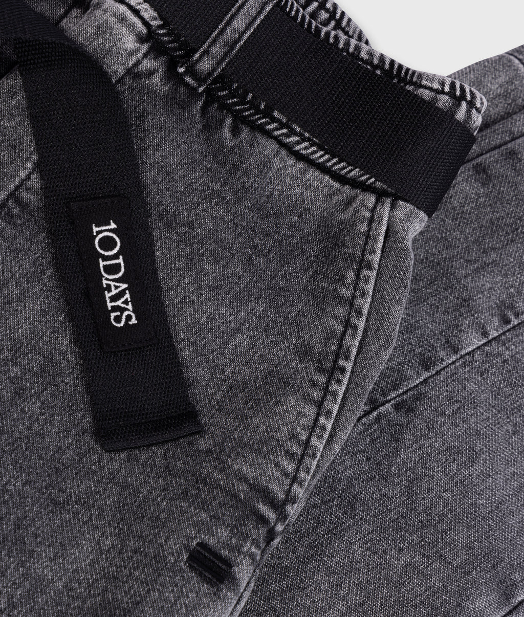 THE BELTED PANTS WASHED | black