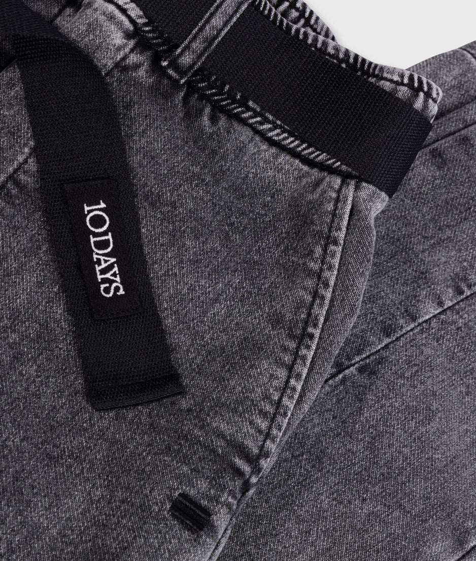 THE BELTED PANTS WASHED | black