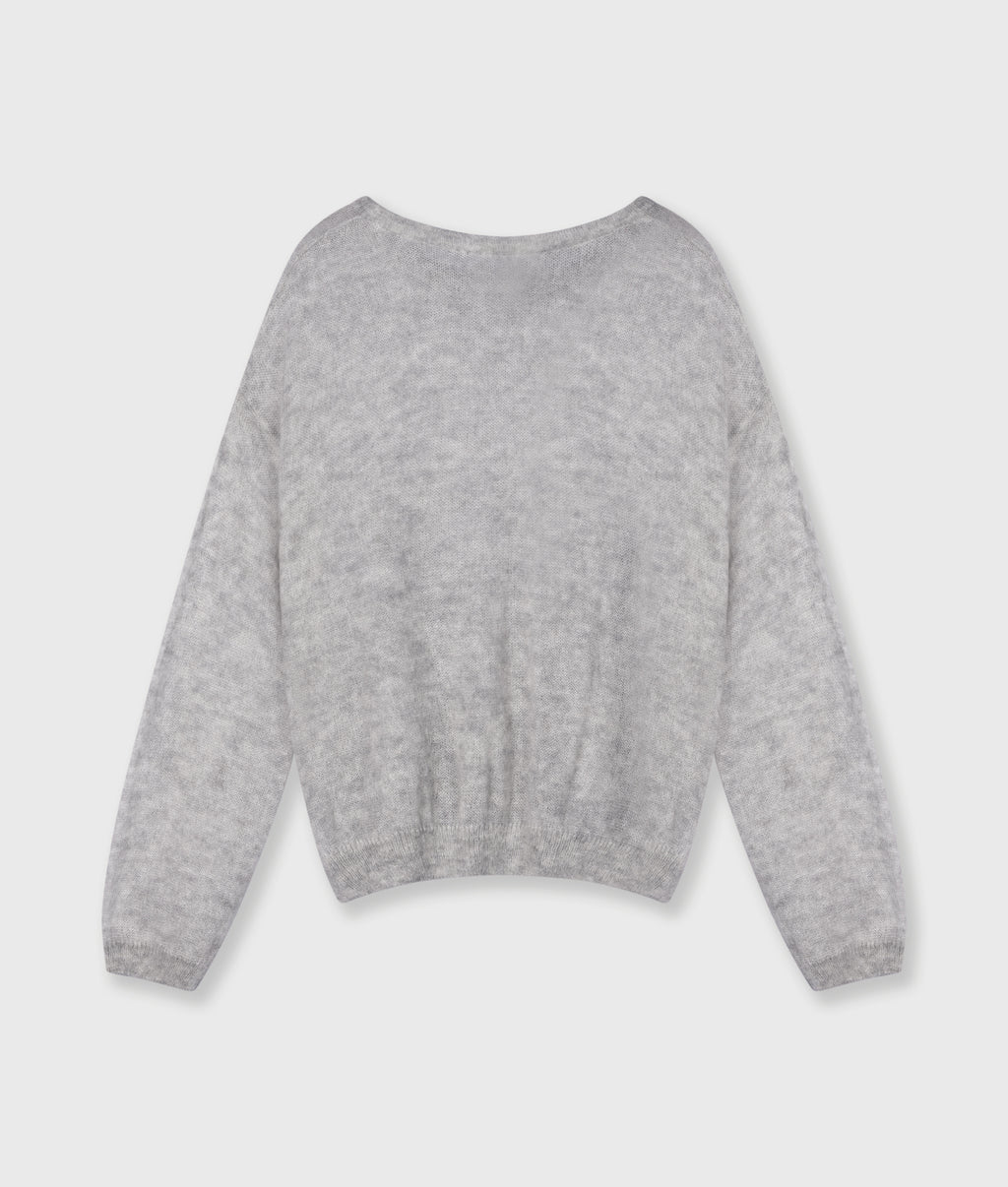 THE KNIT SWEATER | light grey melee