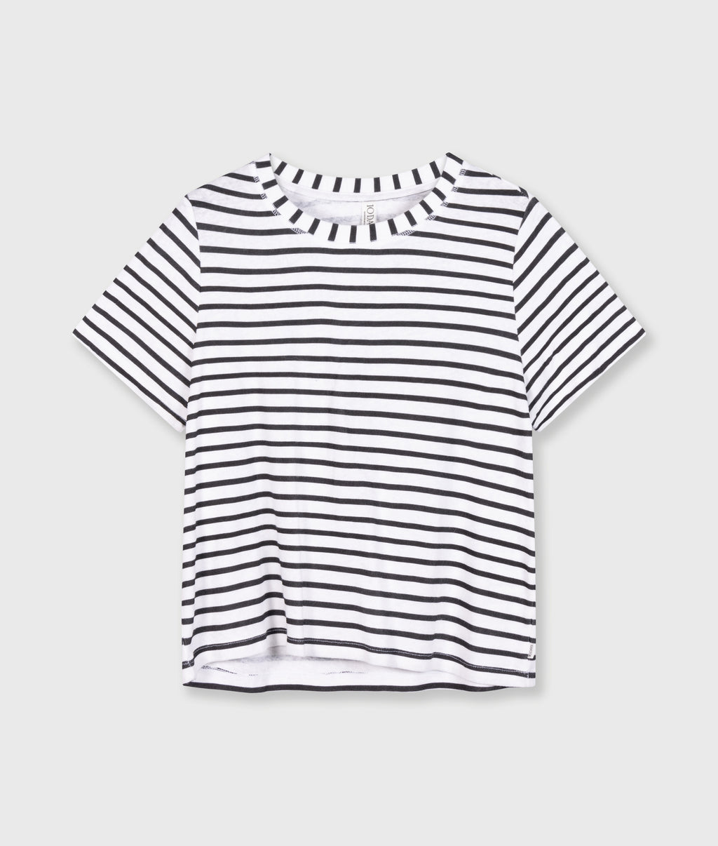 THE PETITE TEE STRIPES | white/black