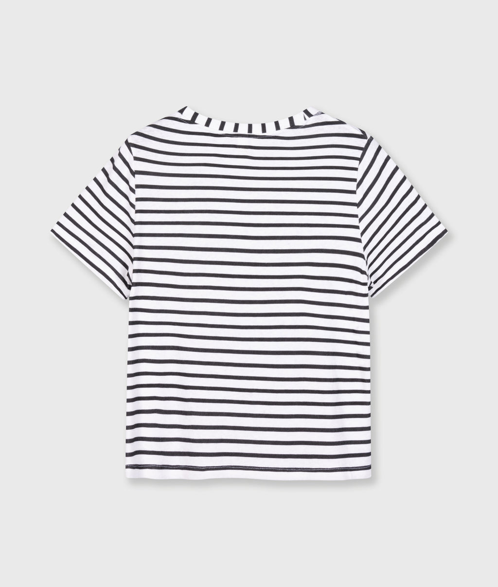 THE PETITE TEE STRIPES | white/black