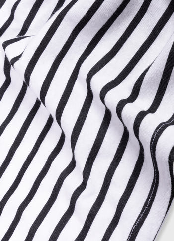 THE PETITE TEE LINEN STRIPES | white/black