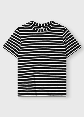 THE PETITE TEE LINEN STRIPES | black/white