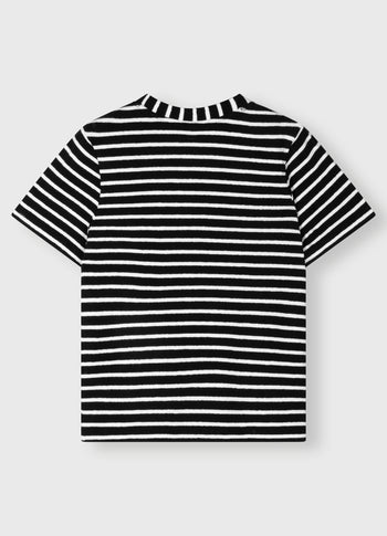 THE PETITE TEE LINEN STRIPES | black/white