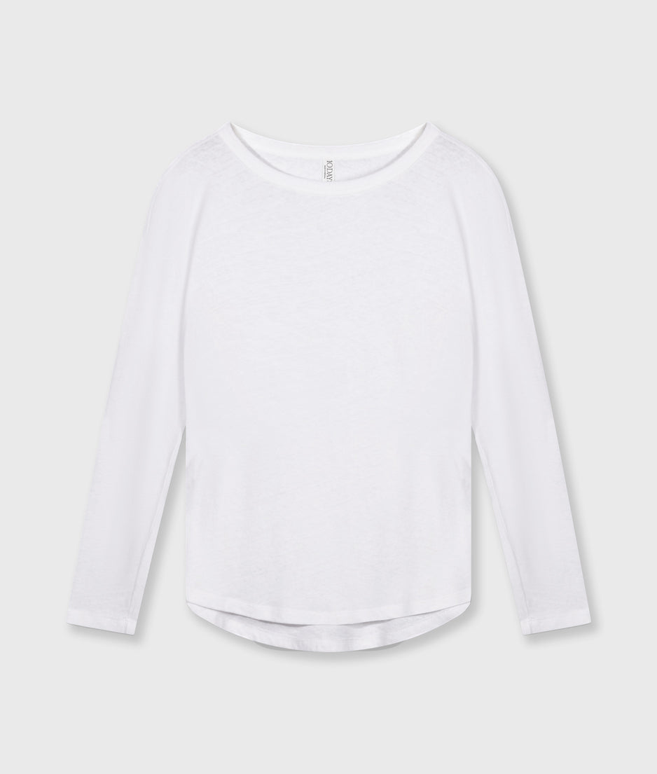 THE LONG SLEEVE LINEN | white