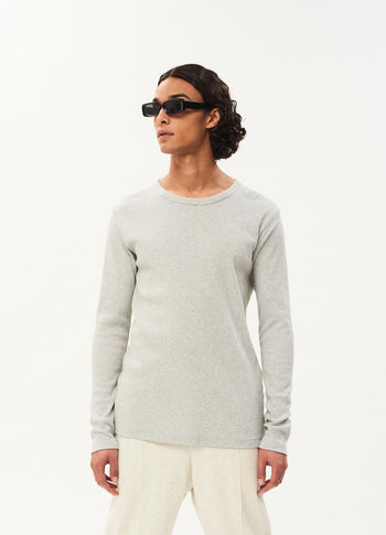 Alex rib jersey tee | light grey melee