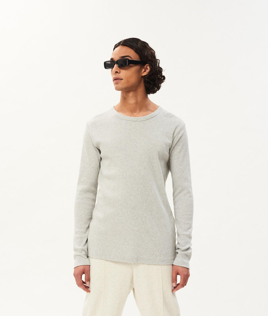 Alex rib jersey tee | light grey melee