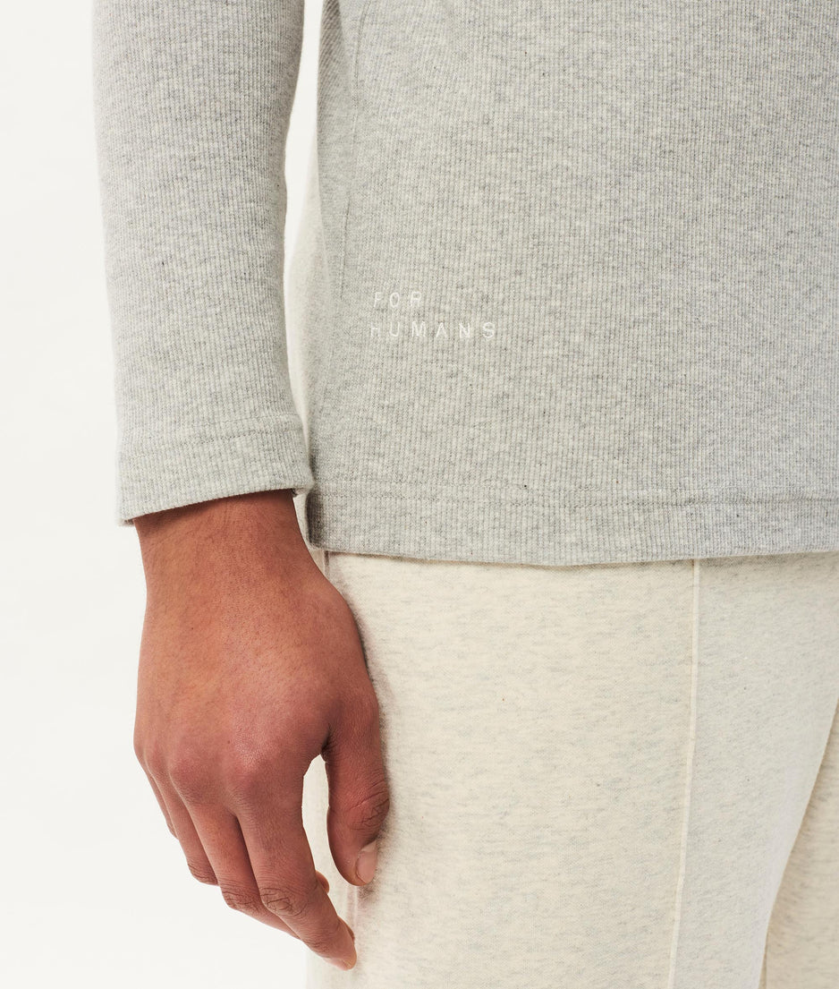 Alex rib jersey tee | light grey melee